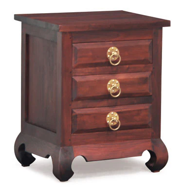 MP - China Shanghai Side Table 3 Drawer TEK168 BS 003 OL RH ( Mahogany Colour )
