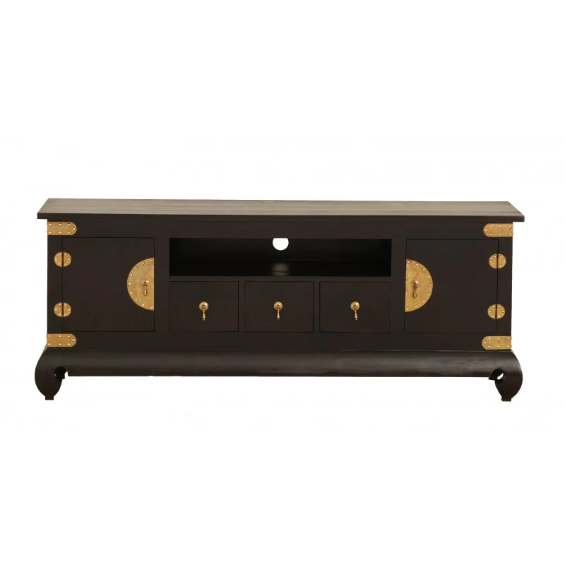 MP - Chinese Oriental TV Console 4 Drawer 2 Door  TEK168  EU 204 LCSN ( Chocolate Colour ) - Image 2