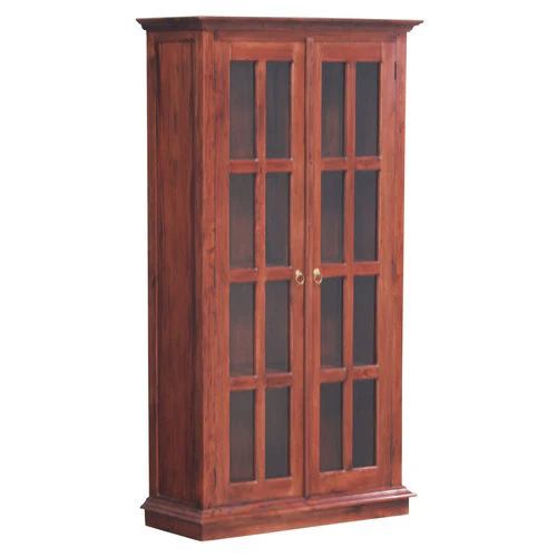 MP - Display Cabinet Range 2 Glass Door 4 Shelf Solid Wood TEK168 DC 200 GL ( Picture Illustration Colour for Reference Only ) (Light Pecan Colour ) - Image 3