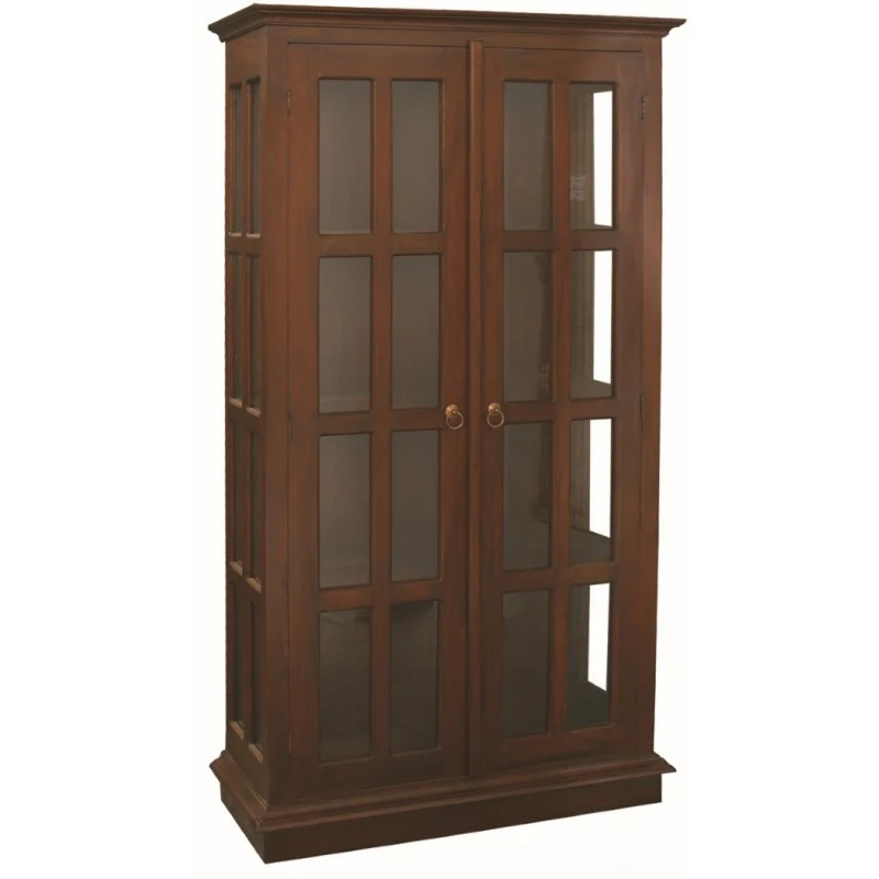MP - Display Cabinet Range 2 Glass Door 4 Shelf Solid Wood TEK168 DC 200 GL ( Picture Illustration Colour for Reference Only ) (Light Pecan Colour ) - Image 4