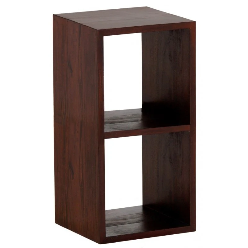 MP - Minimalist Teak Bookcase Display 2 Cube 2 Shelves Bookcase TEK168 CU 002 RPN ( Chocolate Colour ) - Image 2