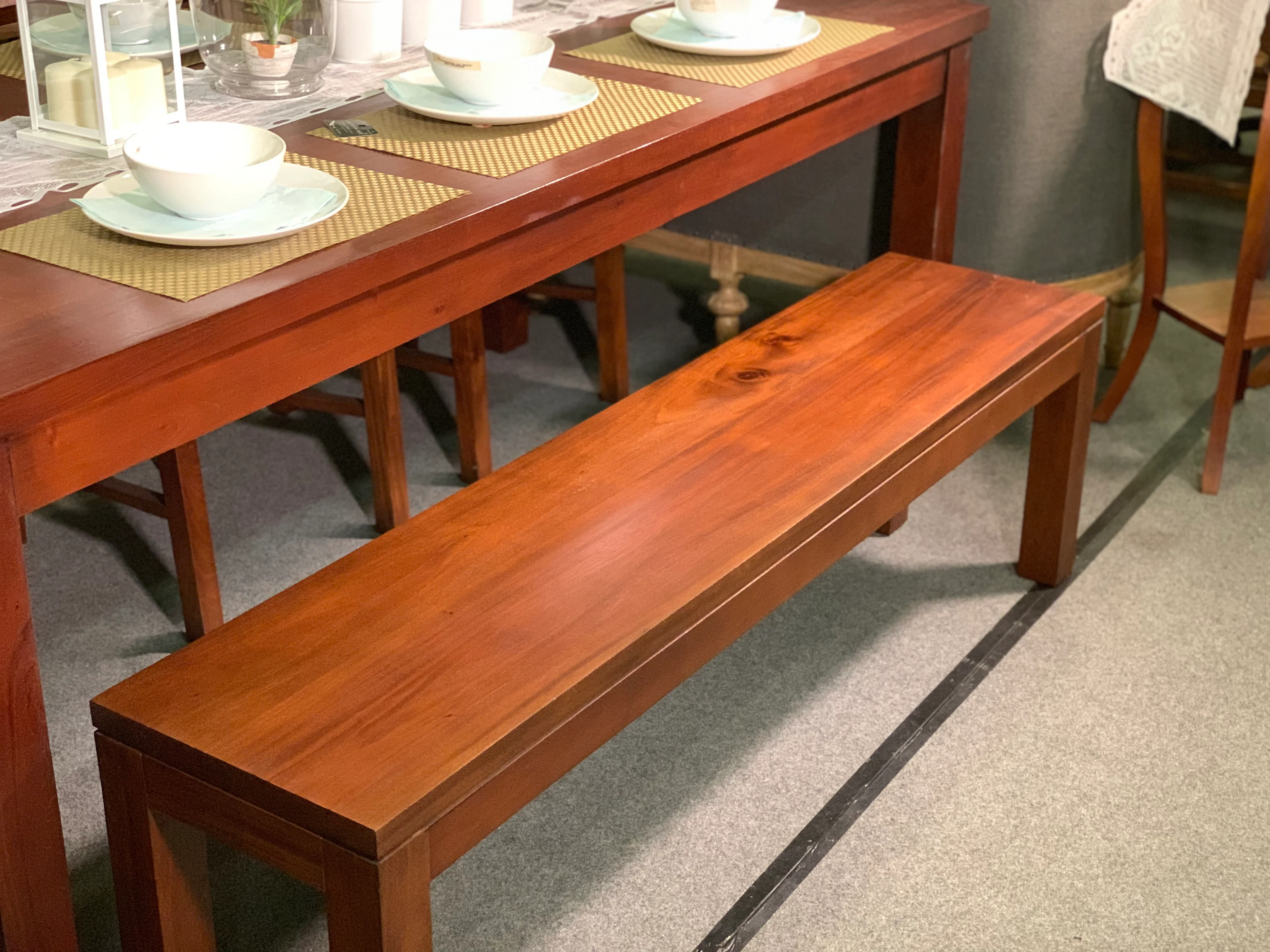 MP - Amsterdam Dining Bench 120 cm Full Solid TEK168 DT 120cm Bench TA ( Picture for Reference Only ) - Image 3