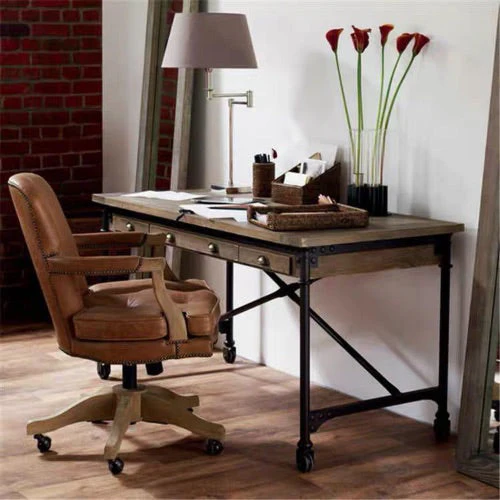AALIYAH Industrial-Style Wooden Table Made from Solid Wood - Image 4