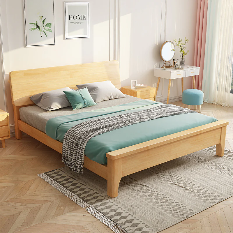 ADDILYN Courtyard Nordic All Solid Hard Wood Bed Frame Super Single, Queen, King Size