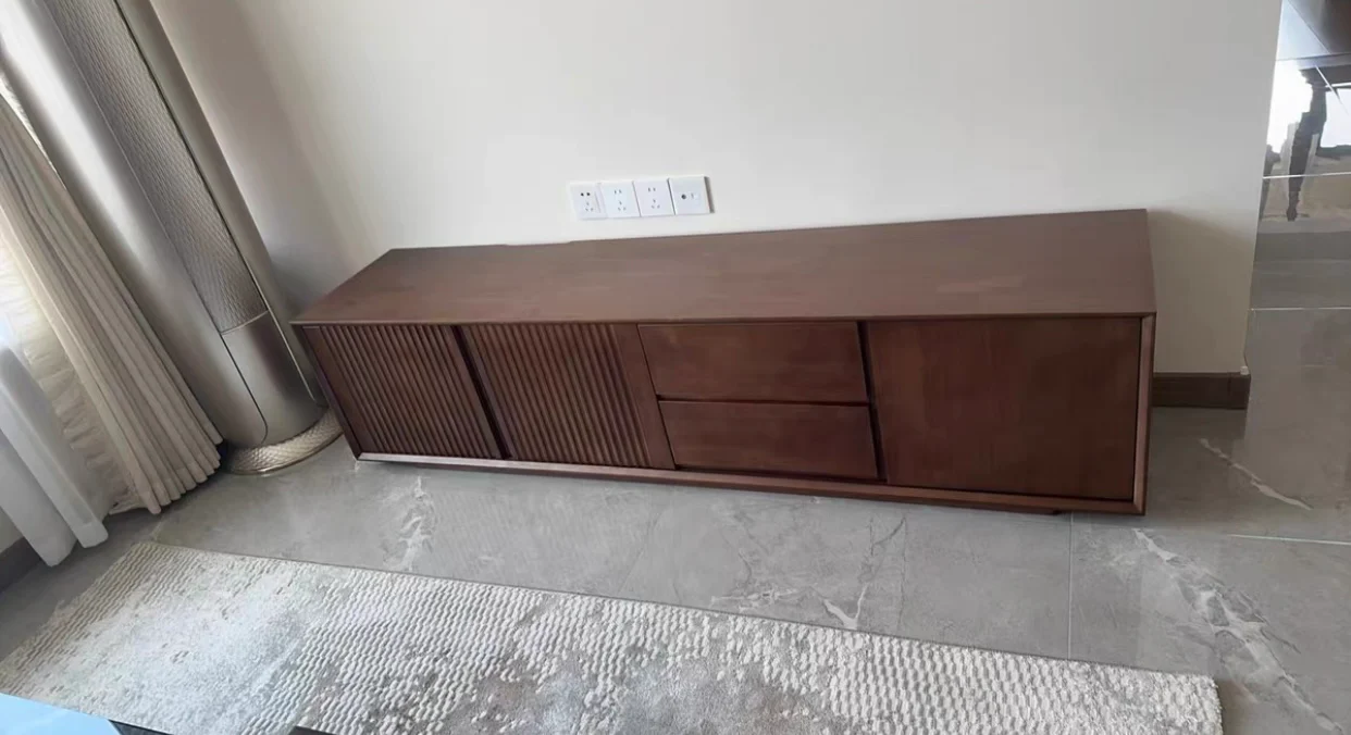 Adriannan HYATTA Scandinavian Japandi Solid Wood TV Console Cabinet - Image 8