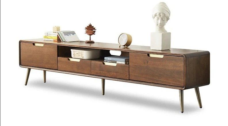 AMANDA All Solid Wood TV Cabinet Console Modern Minimalist