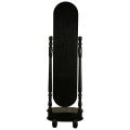 AMARA Tasmania Teak Timber Oval Cheval Floor Mirror, 180cm, Black - Image 10