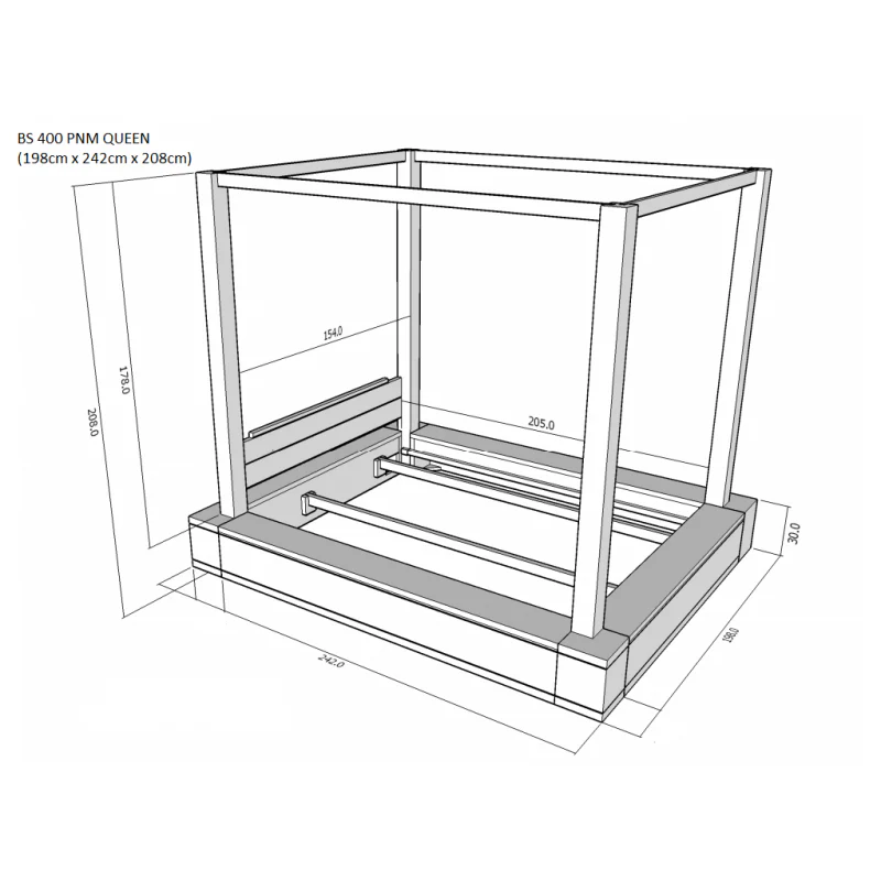 Amsterdam 4 Poster Bed King Size fit Mattress 183 x 193 TEK168 BS 400 PNM KS Canopy Bed ( King ) - Image 4