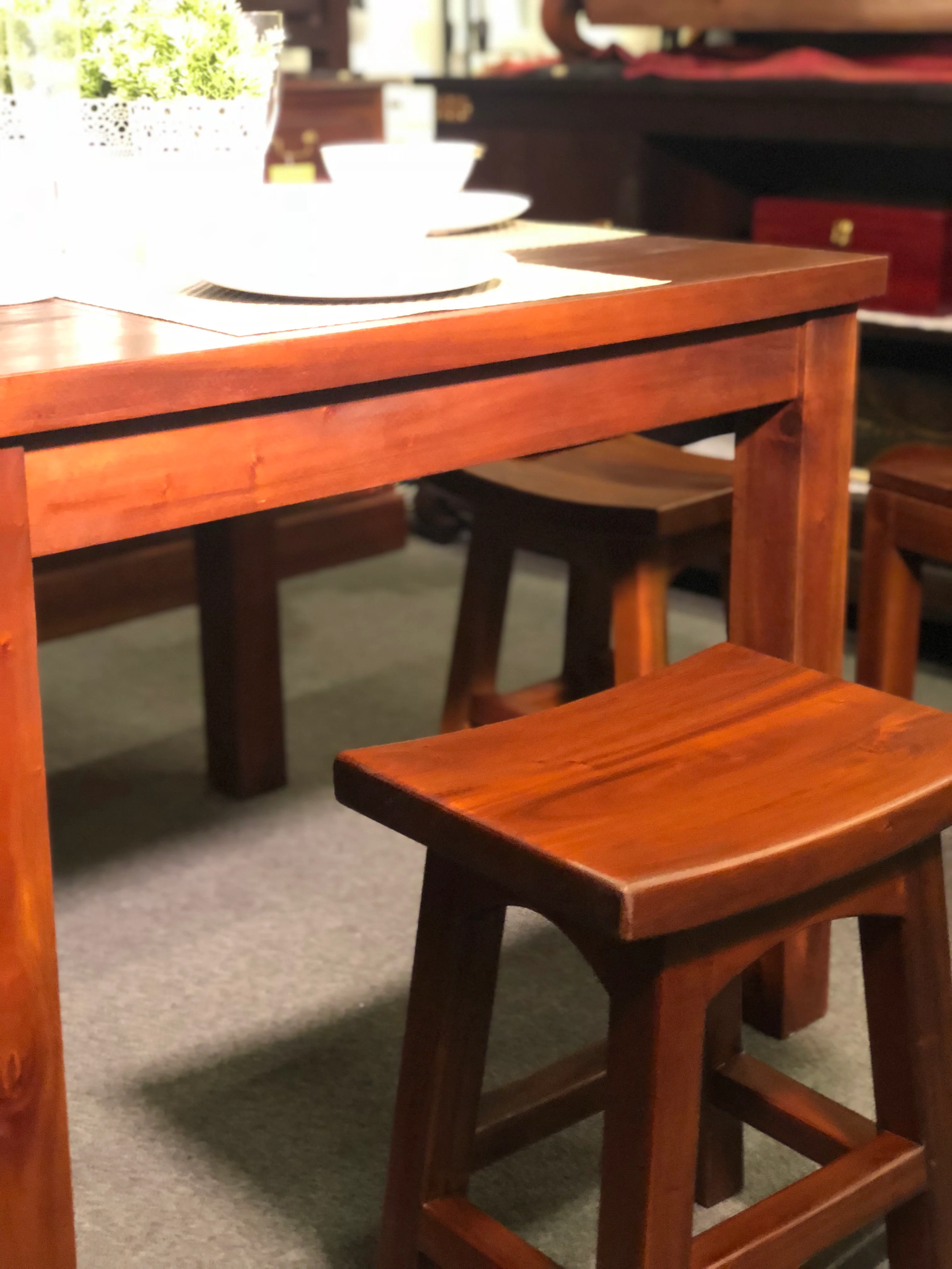 Amsterdam Dining Table ONLY 80 x 80 x 78 Full Solid TEK168 DT 80 80 TA ( Light Pecan Colour )