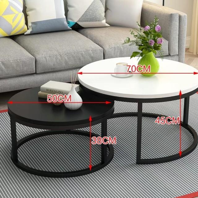 ANNABELLE Monochrome Round Coffee Table - Image 5