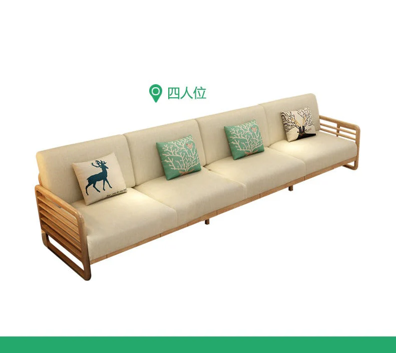 ARIA Luxury Scandinavian Sofa Solid Wood Nordic Style ( Walnut / Natural Color , 10 Combination Set ) - Image 13