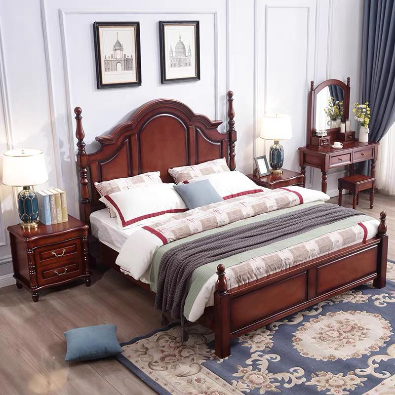 Mateo Boston Hilton Bed with carvings( Mahogany Colour ) - Image 2