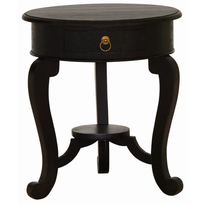 Cabriol leg 1 Drawer Lamp Table Product Code TEK168 LT 001 RD CL - Image 3