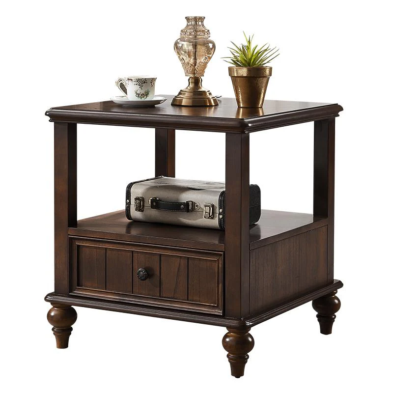 Calvin Glass Display 2 Drawers , TV Console, Coffee Table, America Classic Style Living room Solid Wood - Image 12