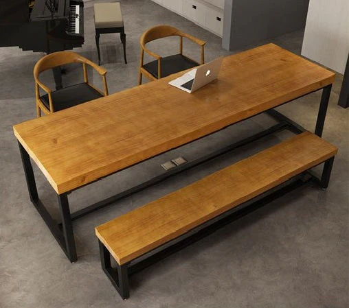 CAMILA Simple and Modern Nordic Solid Wood Desk, Dining, Conference Table - Image 9