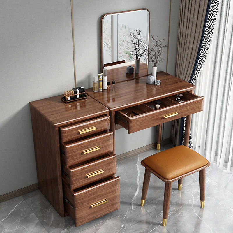 CARLY Embassy Sandalwood Solid Wood Dressing Table Vanity Mirror Storage Cabinet - Image 2