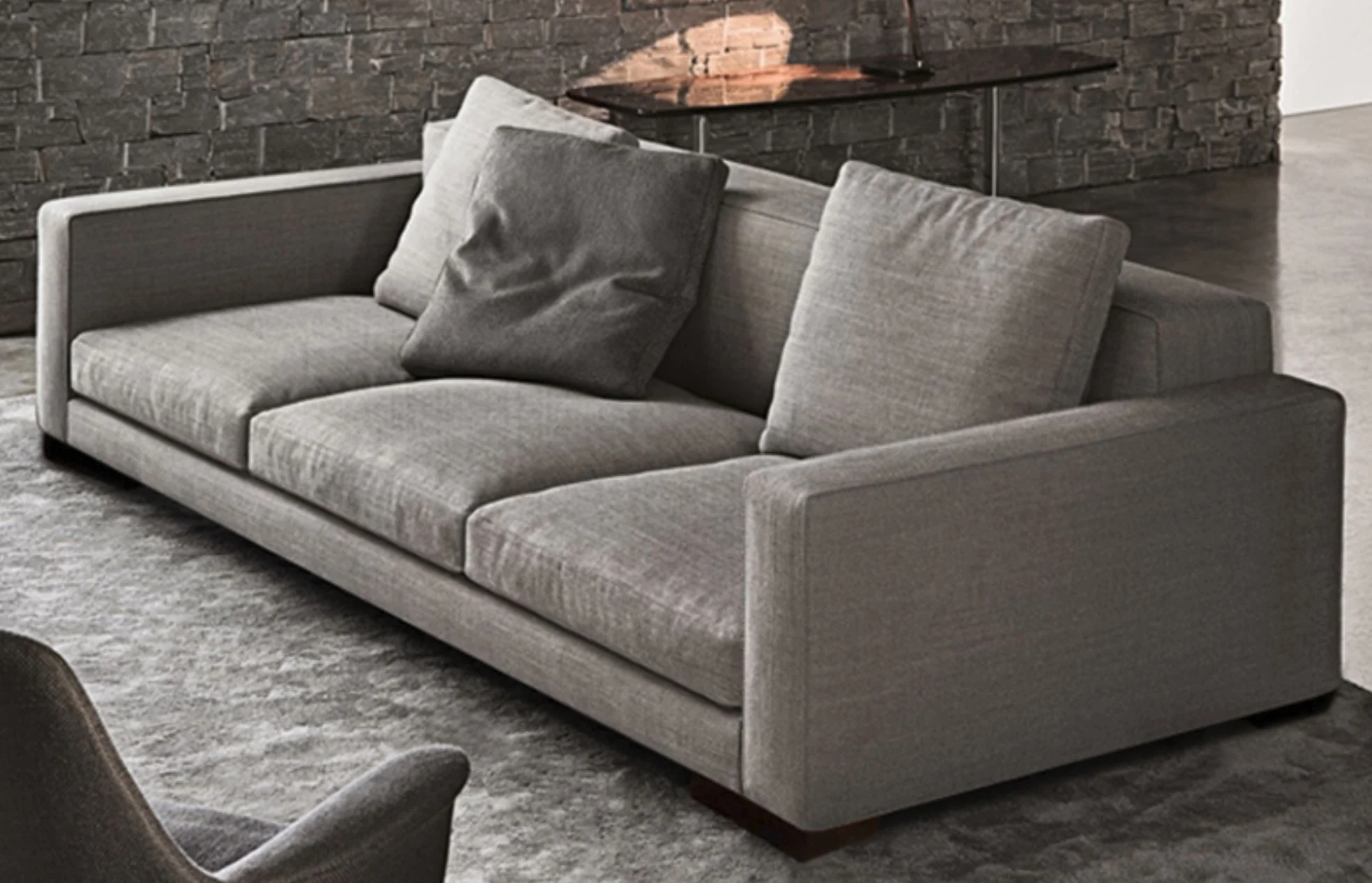CYRILO Contemporary Nordic Scandinavian Fabric Down Feather Sofa - Image 2