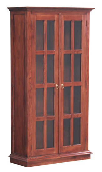 Display Cabinet Range 2 Glass Door 4 Shelf Solid Wood TEK168 DC 200 PN ( Mahogany / Light Pecan Colour) - Image 2