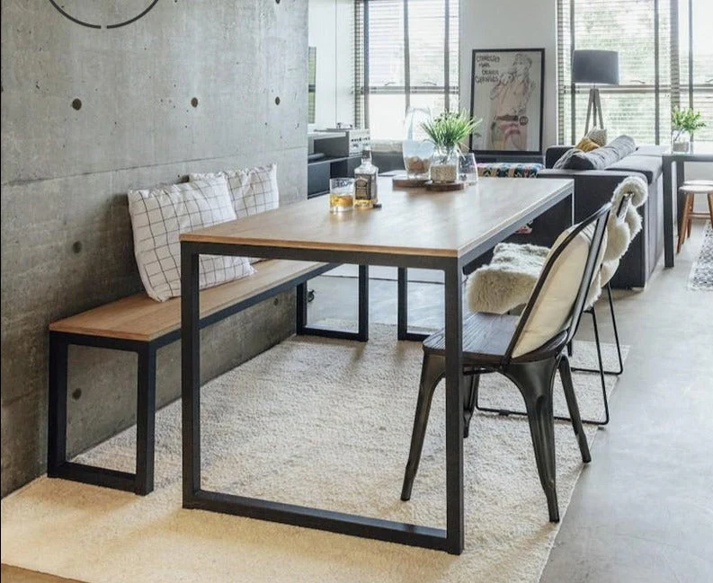 Elliott Dining Table American Solid Wood Scandinavian Nordic Retro and Chair / Bench - Image 2