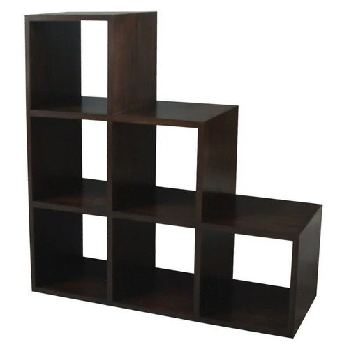 Exact Showroom Piece - Minimalist Teak Cube Six Stairs Shelf Display Bookcase TEK168 CU 006 RPN ( Light Pecan Colour ) - Image 3