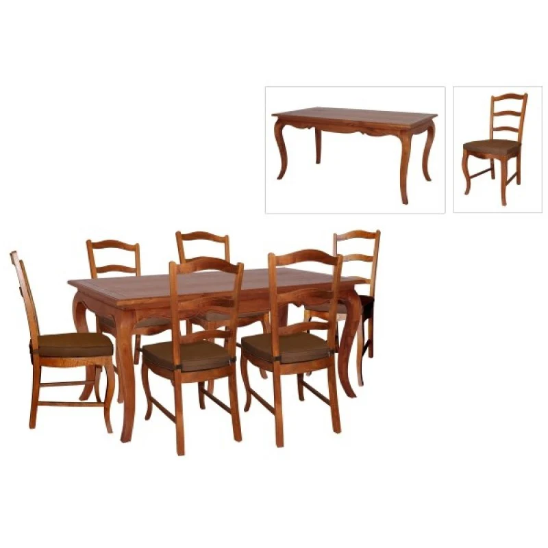 French Provincial Dining Table 200 cm x 85 cm TEK168 DT 200 85 FP ( Picture for Reference Only ) ( Chocolate Colour ) - Image 2