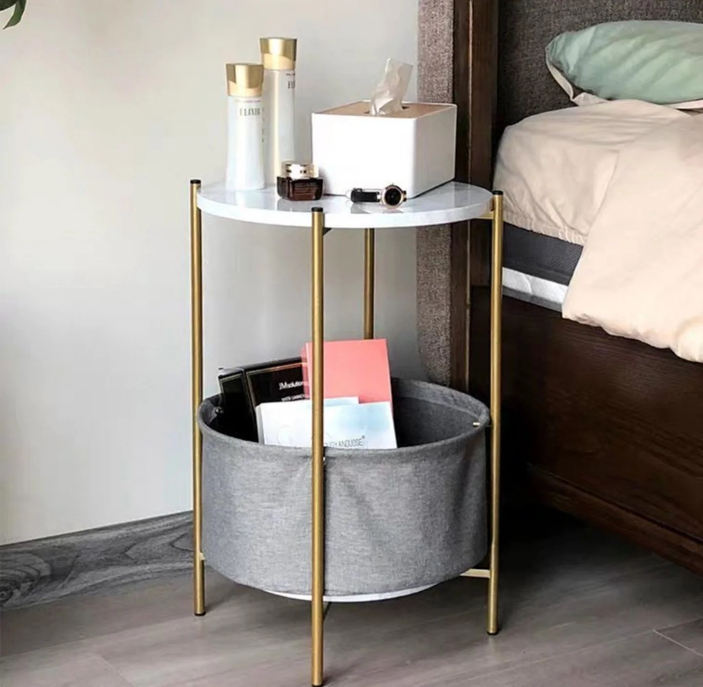 HEDDA Scandinavian Fabric Side Table - Image 3