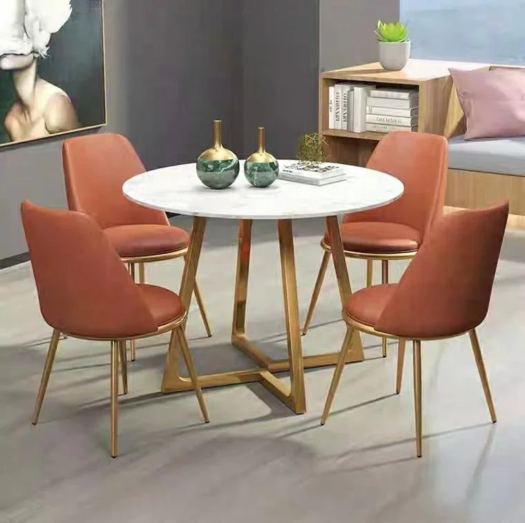 LEAH Modern Round Marble Dining Table - Image 2