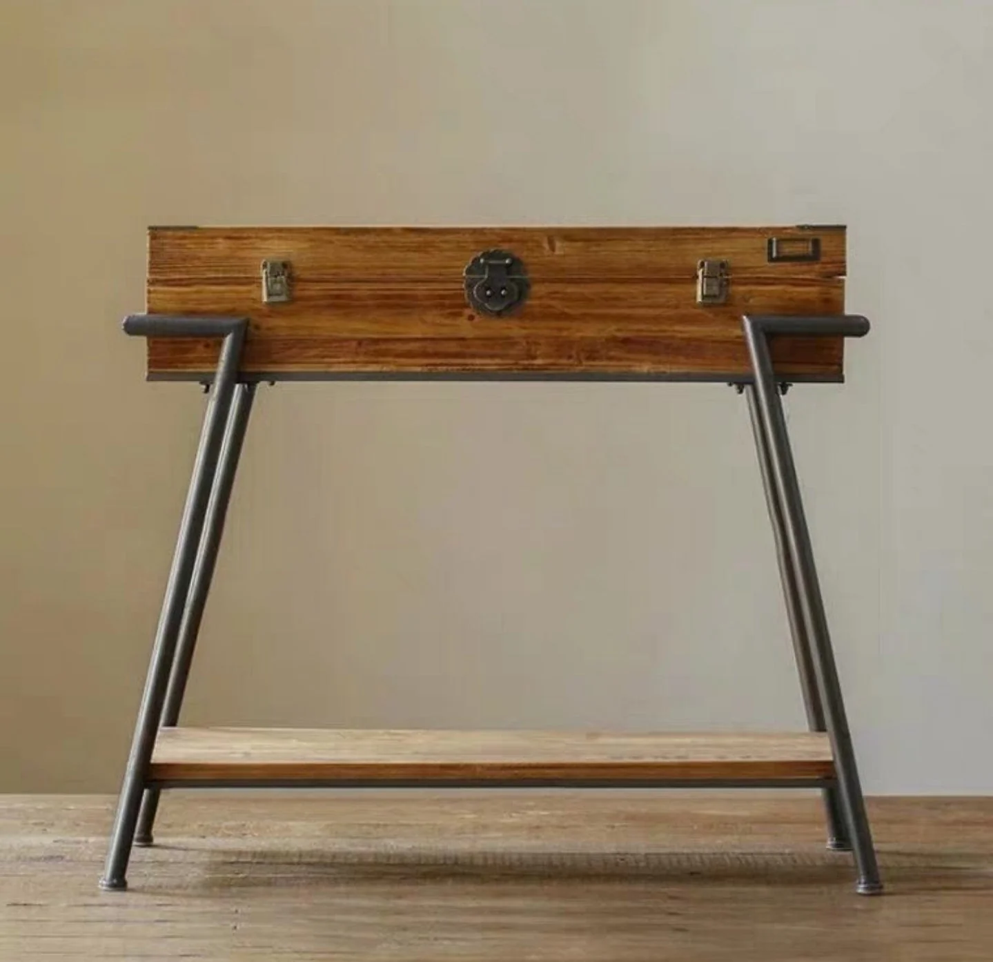 LILA Rustic Reclaimed Solid Wood Hallway Console Table - Image 3