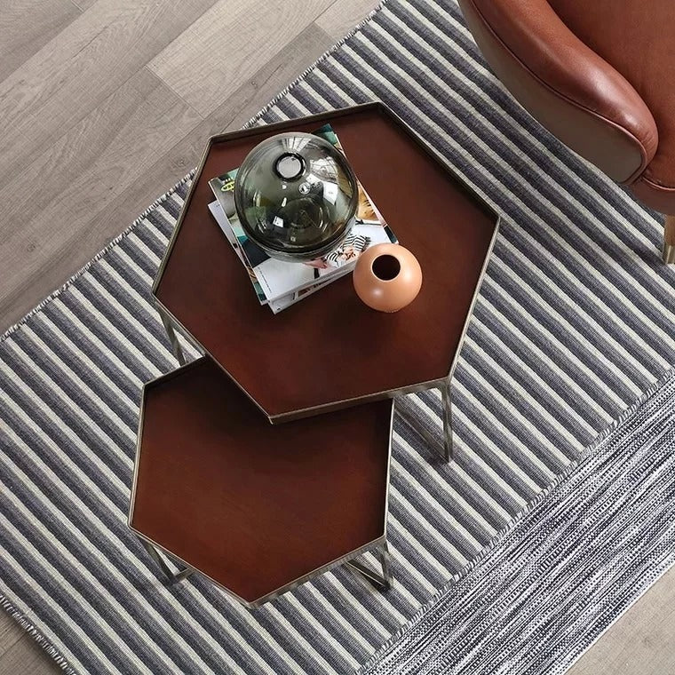 LISA Modern Hexagon Side Table Lamp Table Bedside - Image 3