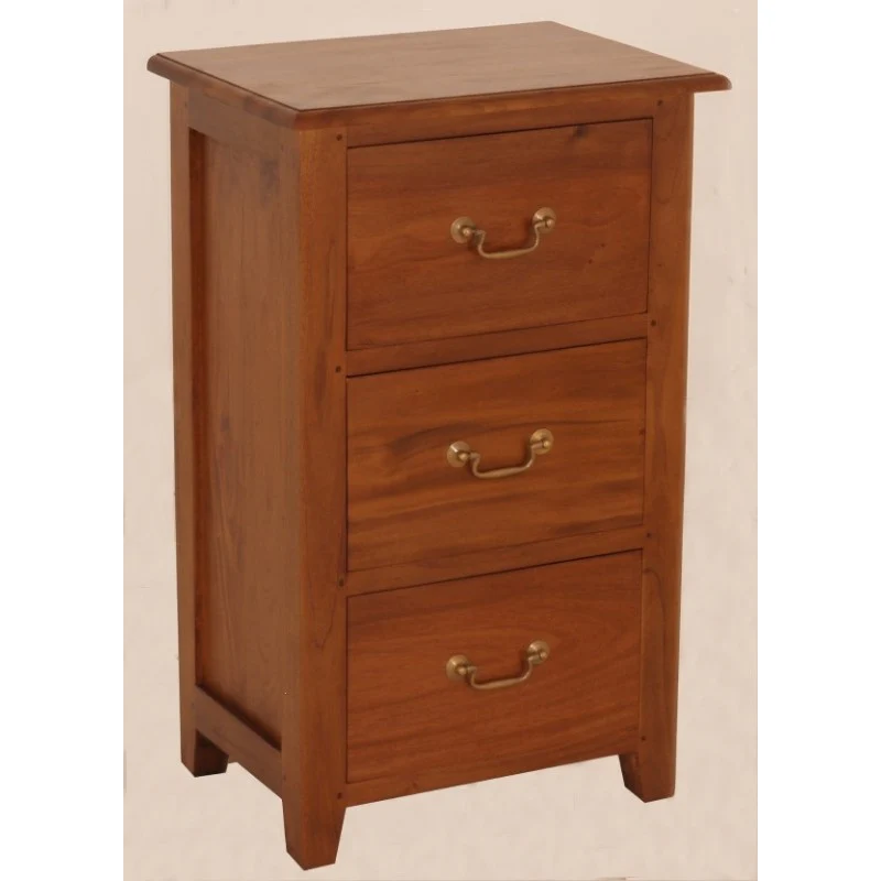 MP - 3 Drawer Lamp Table Solid Timber Wood TEK168 LT 003 PN ( Mahogany Colour ) - Image 3