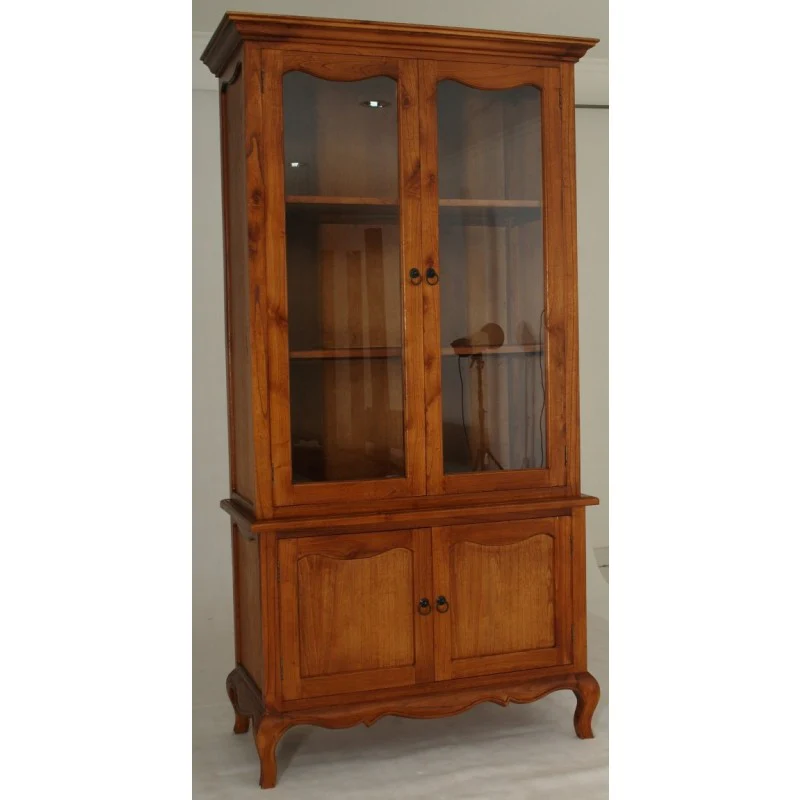 Warehouse Sale Mervin Solid Timber French Province Cupboard Display Hutch -French Buffet and Hutch - TEK168 AR 400 FP ( 3 Color Choice ) Light Pecan Special Price $1799