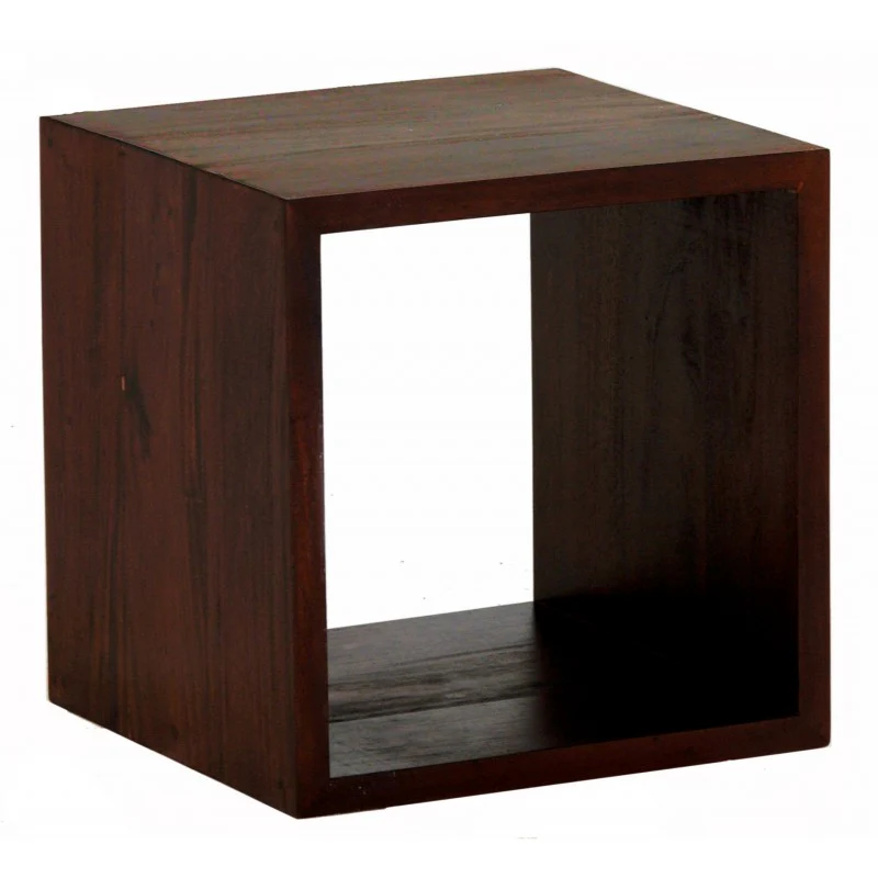 Minimalist Teak Cube Display 1 Shelf Unit TEK168 CU 001 RPN ( Chocolate Colour ) - Image 4