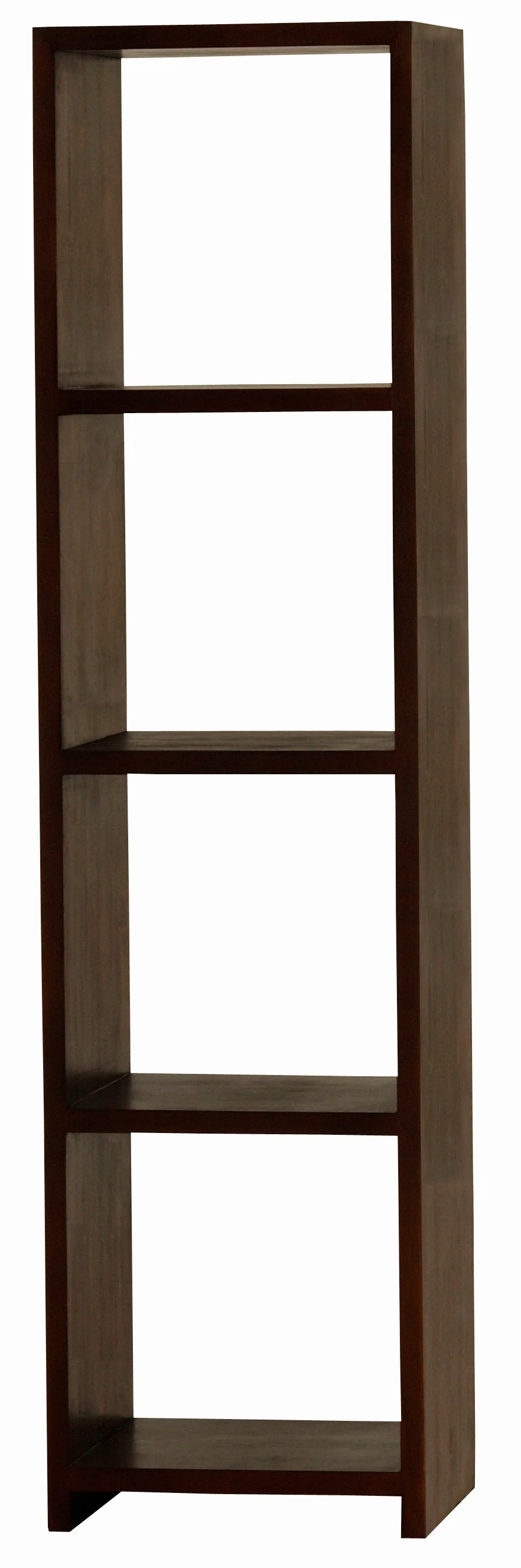 Minimalist Teak Display 4 Cube Vertical 4 Shelves Bookcase TEK168 CU 004 VRPN ( Chocolate Colour ) - Image 3
