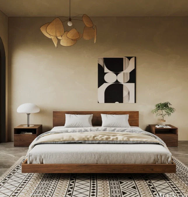 NJORD HAMPTON Scandinavian Solid Wood Suspended Bed Frame
