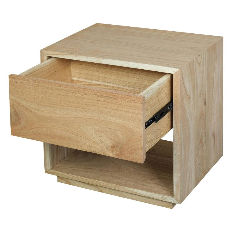 OSCAR WYNHAM Teak Timber Bedside Table Night Stand, Natural - Image 4