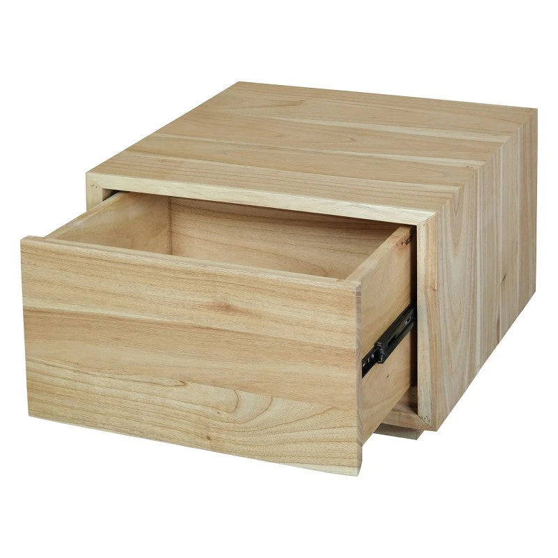 OSCAR WYNHAM Teak Timber Low Bedside Table, Natural - Image 5