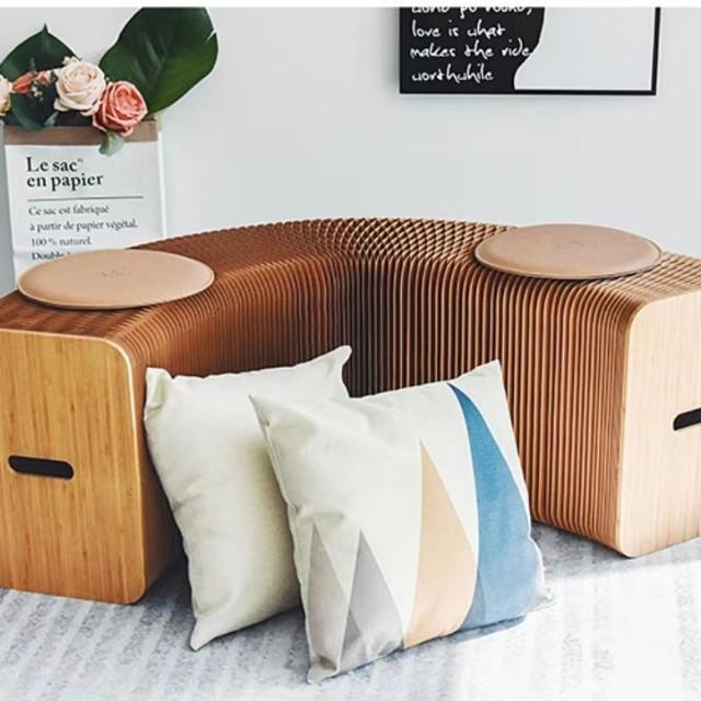 PEYTON Living Creative Natural Wood Bench - Image 5
