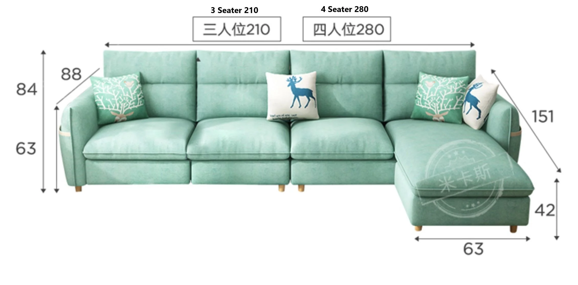 PIETRO Modern Nordic Fabric Sofa - Image 14