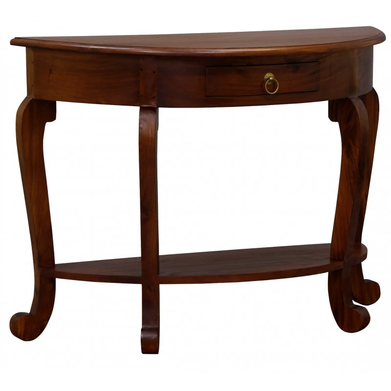 Queen AnnMary French Console Half Moon Design 1 Drawer with Bottom Shelf TEK168 ST 001 HR CL ( White Colour ) ( Distress ) - Image 5
