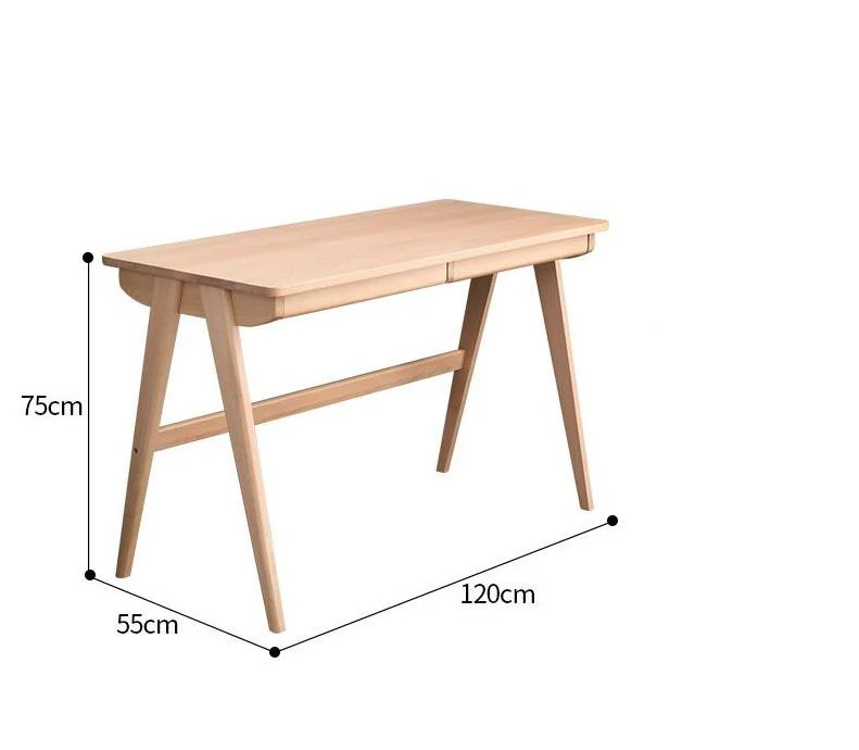 SEBASTIAN Solid Wood Modern Japanese Writing Desk - Image 10