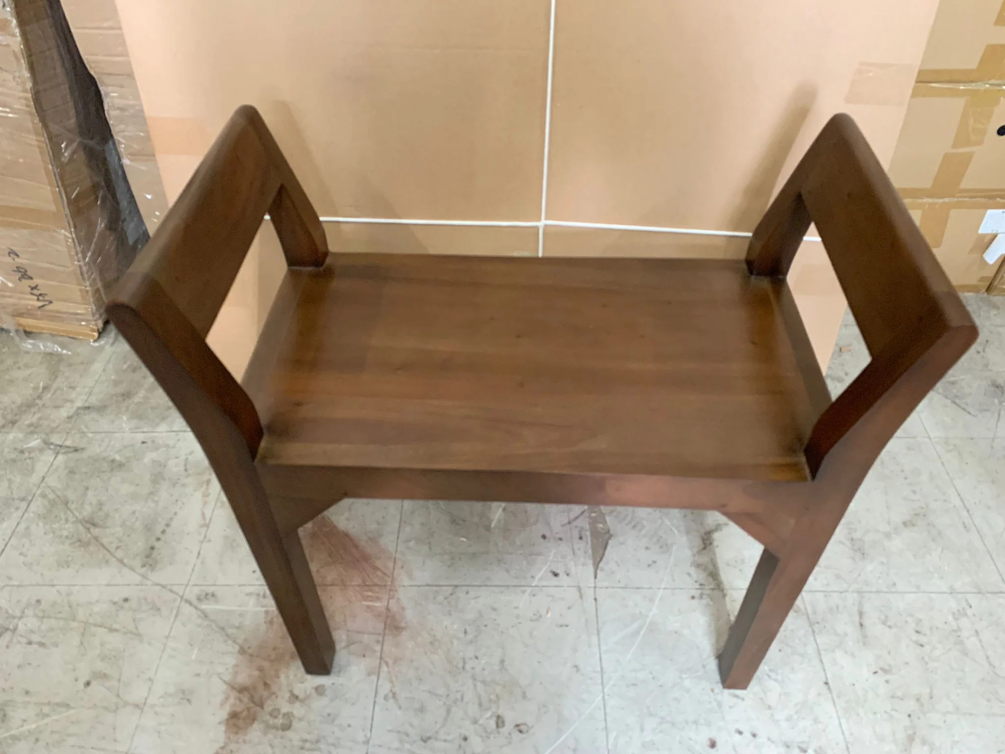 Single Stool Timber Seat with Cushion, TEK168 CH 001 PN W/C (Walnut) - Image 2