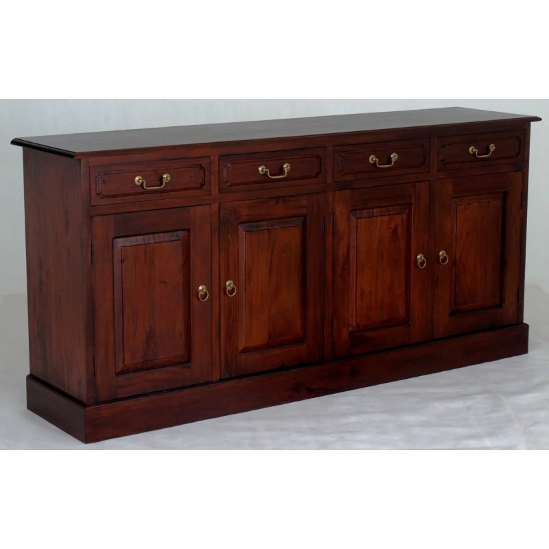 Tasmania Buffet Sideboard 4 Door 4 Drawers Solid Wood TEK168 SB 404 PN (Top and Bottom  White Colour ) - Image 3