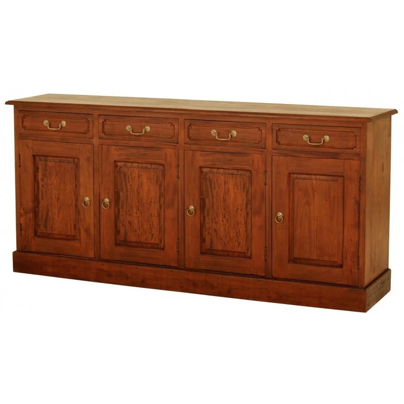 Tasmania Buffet Sideboard 4 Door 4 Drawers Solid Wood TEK168 SB 404 PN (Top and Bottom  White Colour ) - Image 4