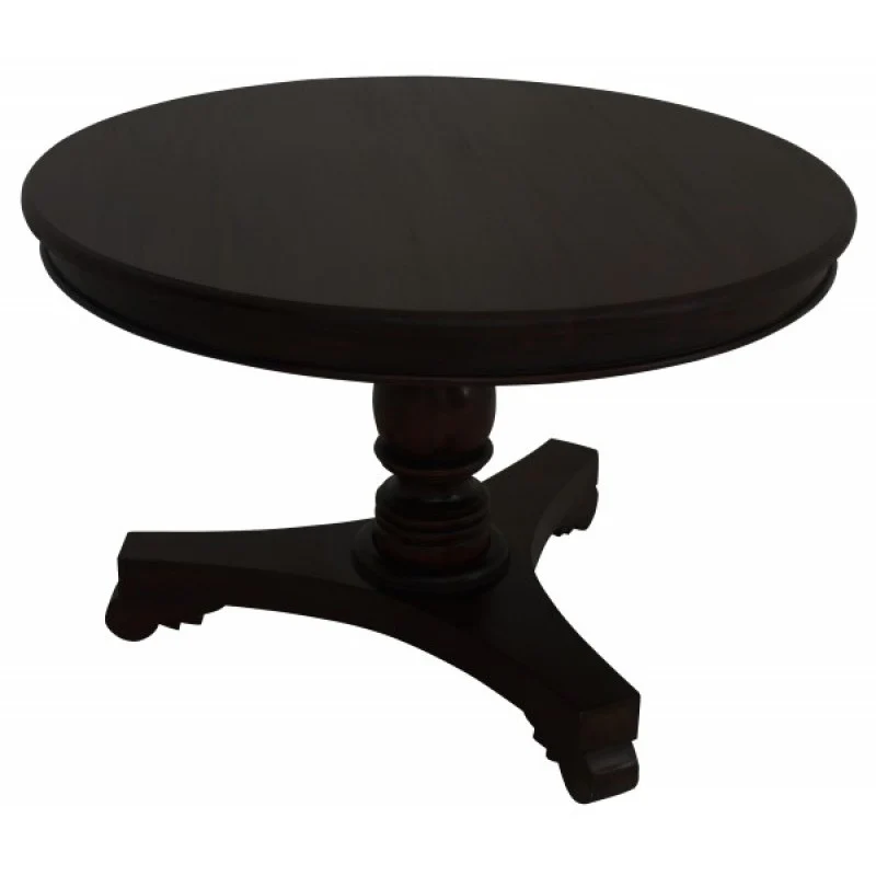 Teak French Queen Anna Round Dining Set of 4 Somerton Chair Package Mahogany Color - Image 7