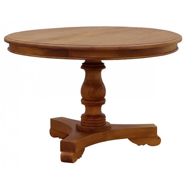 Teak French Queen Anna Round Dining Set of 4 Somerton Chair Package Mahogany Color - Image 8
