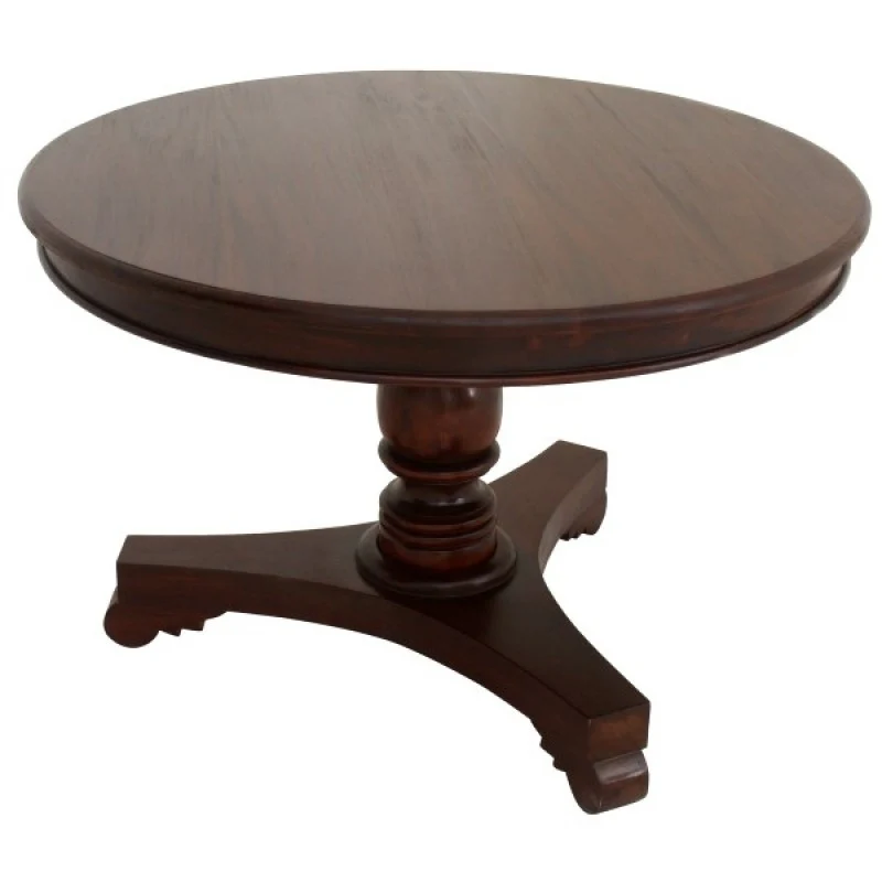 Teak French Queen Anna Round Dining Set of 4 Somerton Chair Package Mahogany Color - Image 9