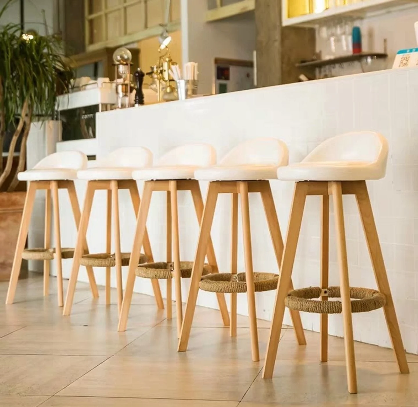 AMARA Scandinavian Solid Wood Bar Stool Chair - Image 3