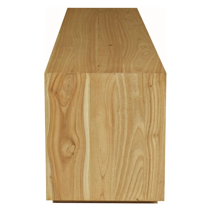 OSCAR WYNHAM Teak Timber 3 Drawer TV Console Unit, 180cm, Natural - Image 4