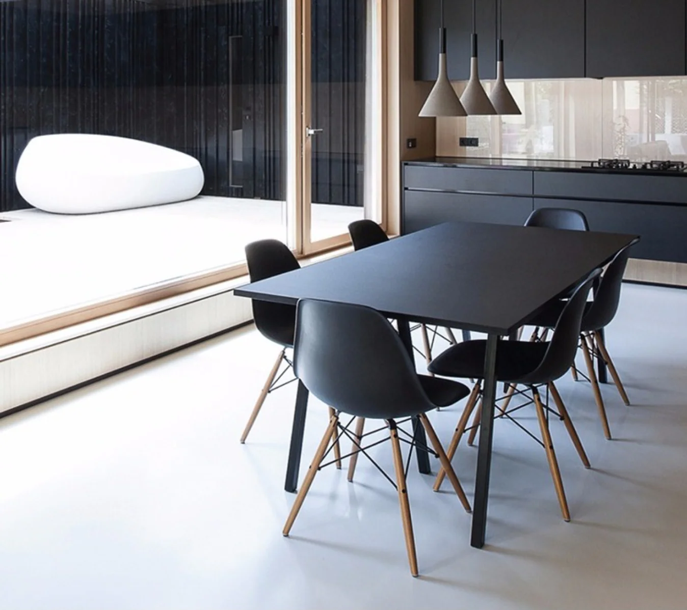 ZOEY Minimalist Ultra Slim Wooden Dining Office Table - Image 4